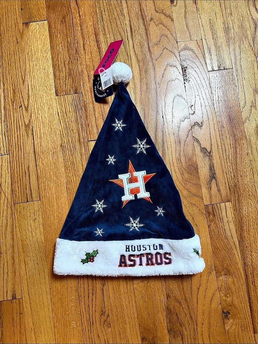 FOCO Houston Astros High End Santa Hat Blue & White